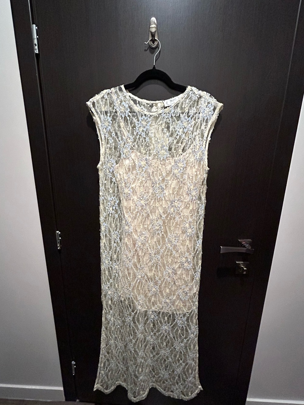 NWT Anthropologie Siempre Butter Yellow and Blue sparkly dress